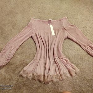 Pleated off the shoulder top by LUSH